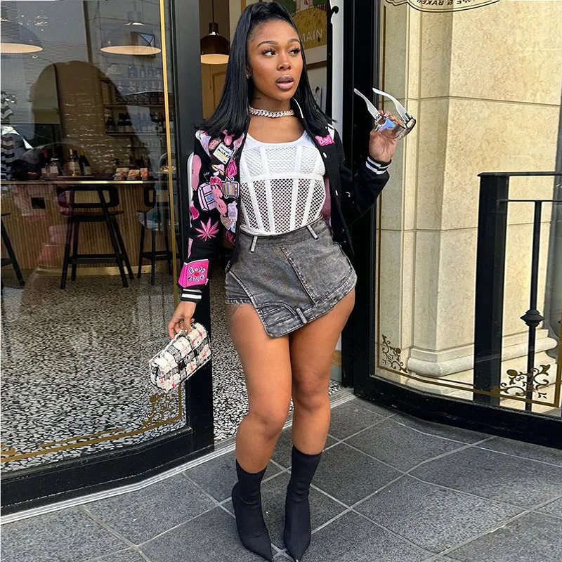 Advbridge fall fashion Women's Clothing 2024 Summer New Fashion Street Versatile Tight Stitching Elastic Irregular Denim Shorts for Women