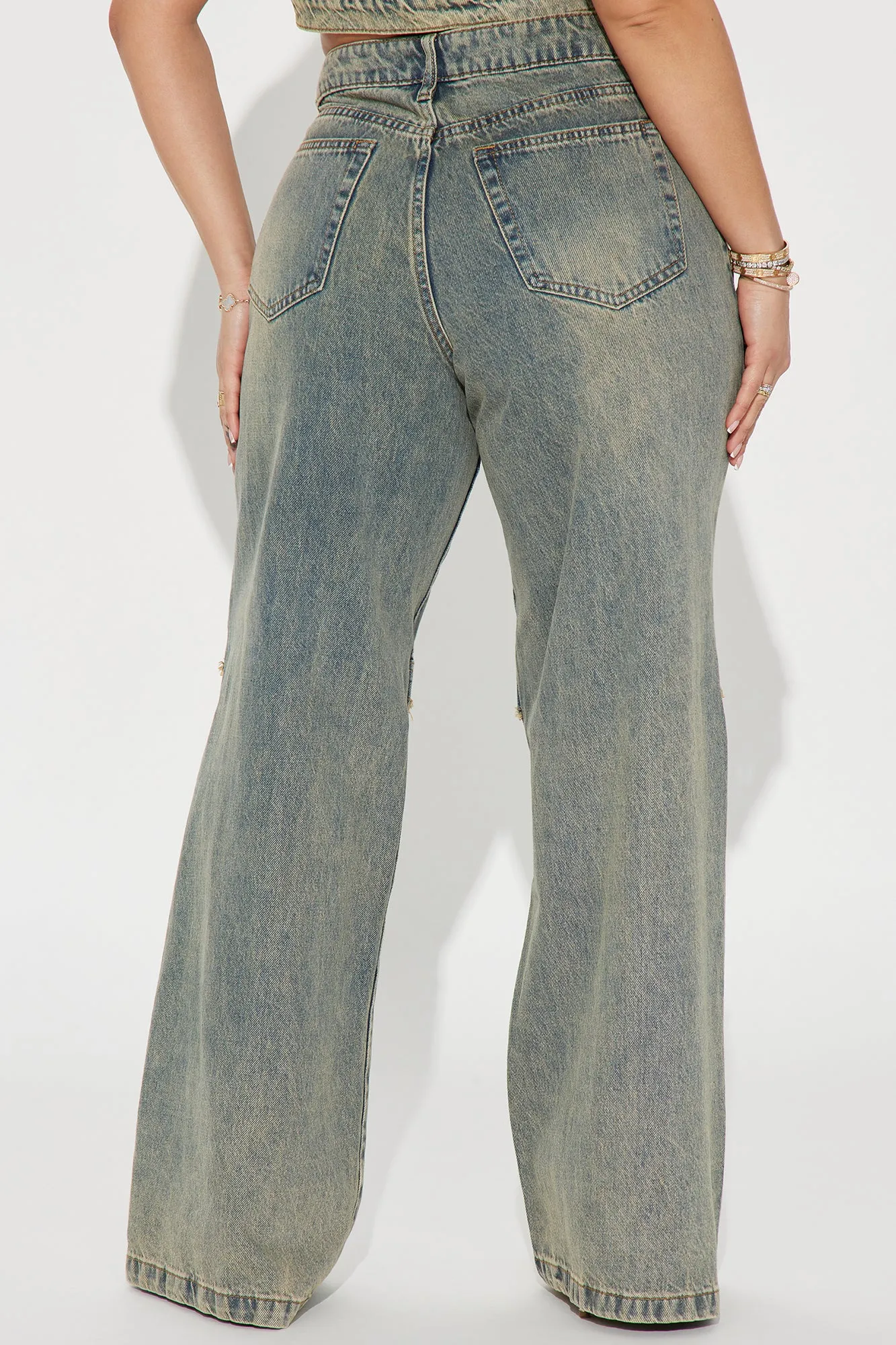 All Too Well Tinted Wide Leg Jeans - Vintage Wash