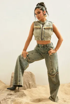 All Too Well Tinted Wide Leg Jeans - Vintage Wash