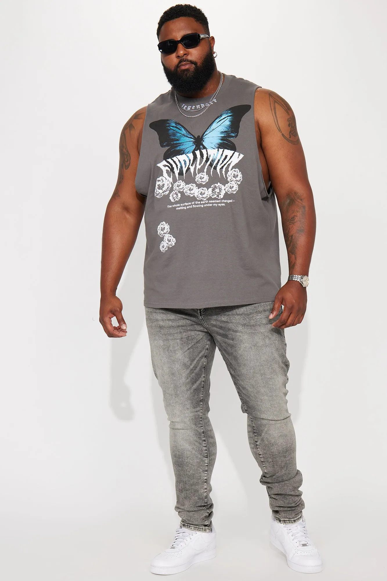 Back At It Again Stacked Skinny Jeans - Grey