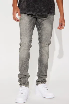 Back At It Again Stacked Skinny Jeans - Grey