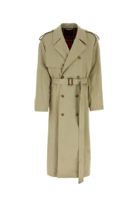BALENCIAGA | Sage green cotton trench coat