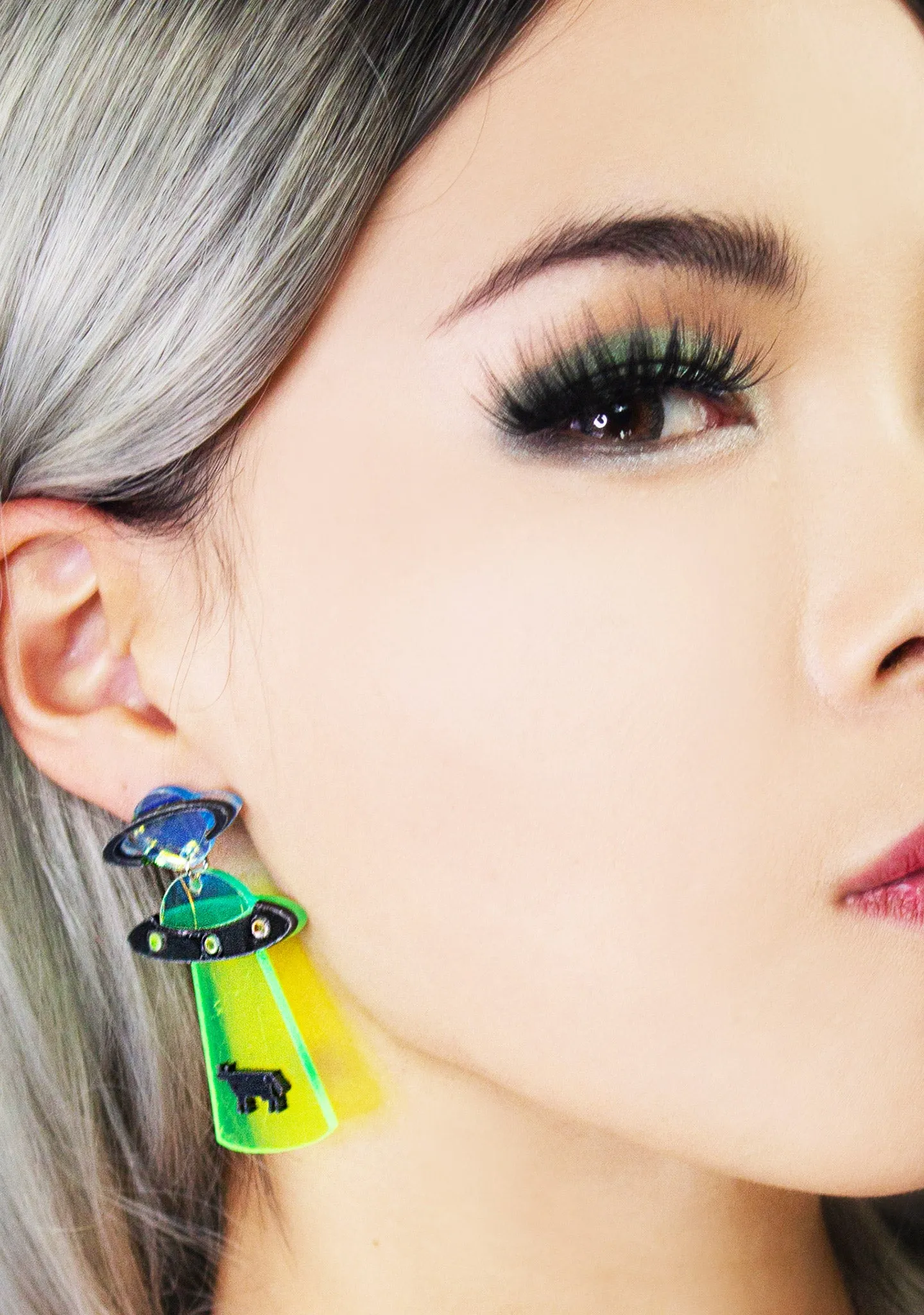 Beam Me Up UFO Resin Earrings