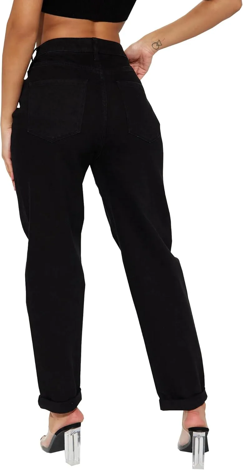 BessCops Women's Boyfriend Jeans Stretchy Ripped Distressed Denim Mom Jean Pants