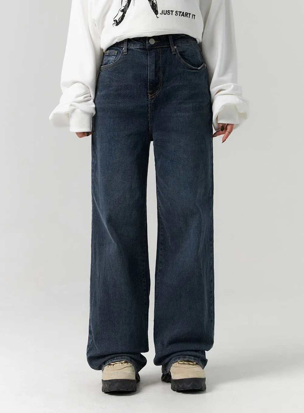 Dark Wash Wide-Leg Jeans CS314