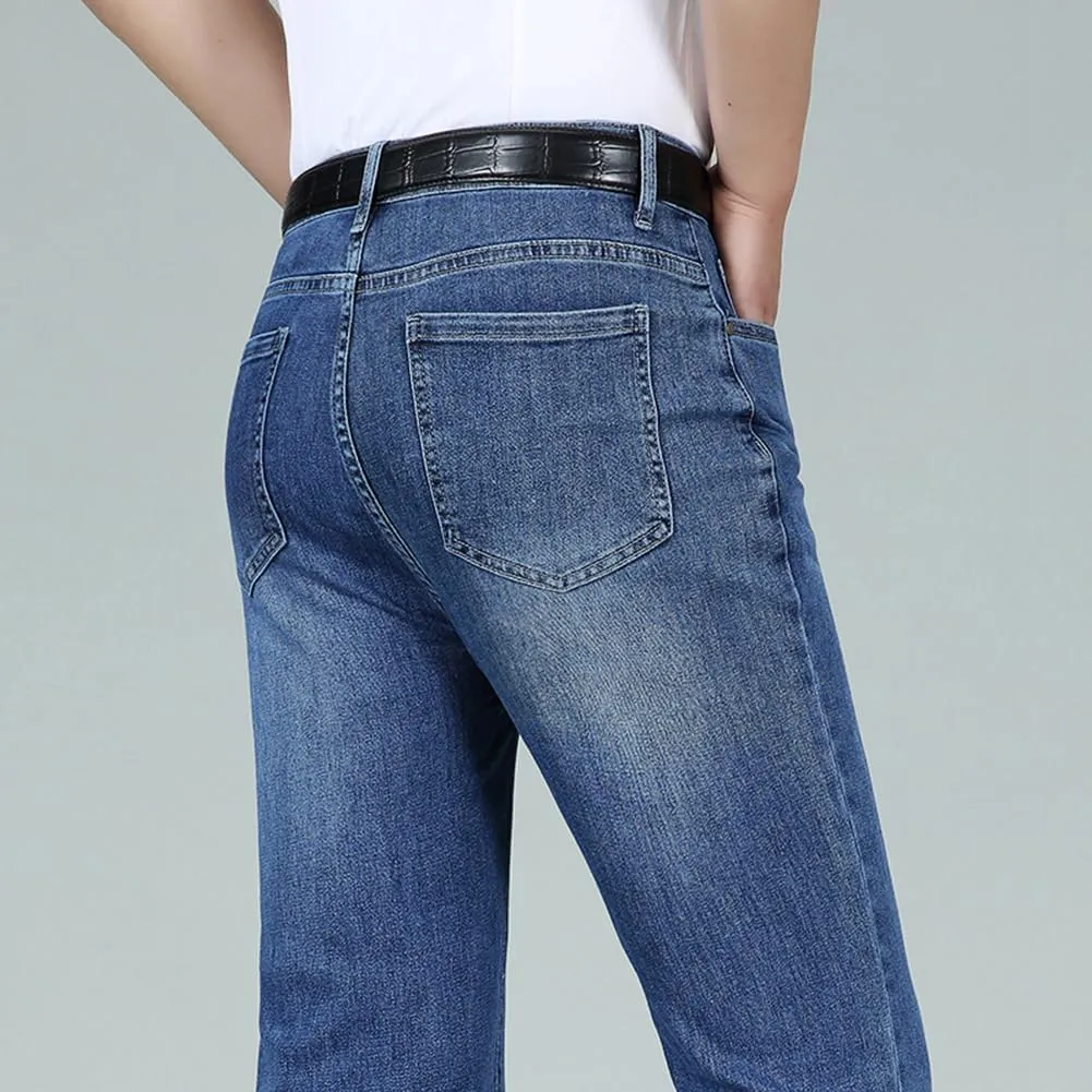 HAORUN Men Bell Bottom Jeans Slim Fit Flared Denim Pants 60s 70s Retro Trousers