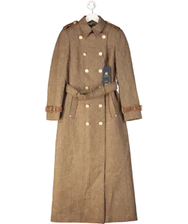 Holland Cooper Brown Malborough Full Length Trench Coat UK 8