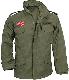 John Rambo M65 Military US Army Olive Green Cotton Coat Jacket Sylvester Stallone