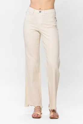 Judy Blue High Rise Over Dyed 90's Straight Jeans in Light Khaki Denim 82532