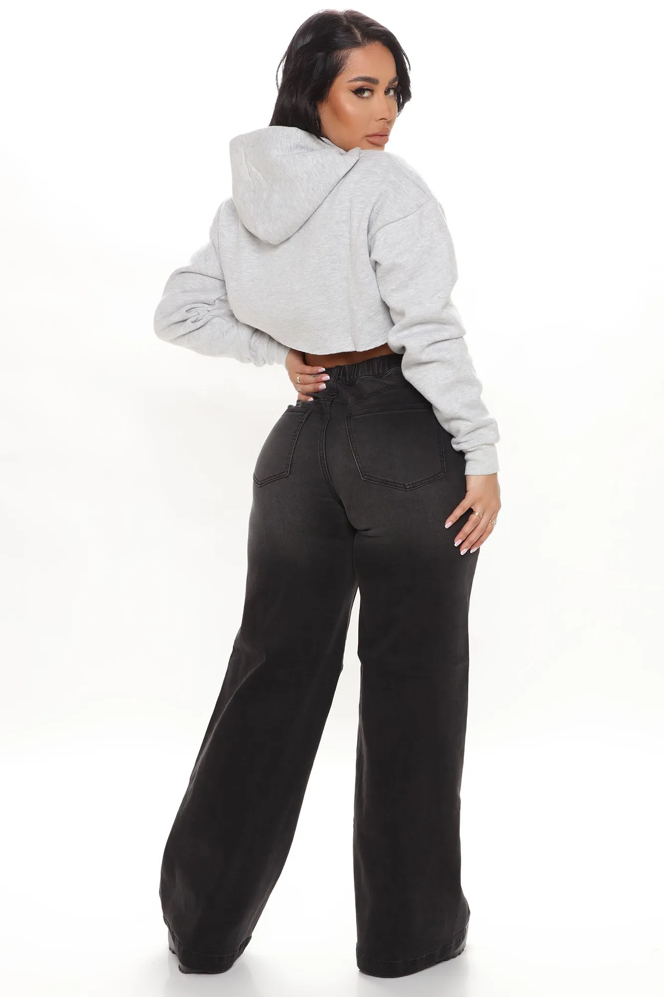 KittenAlarm - Abbot Kinney Wide Leg Skater Jeans - Black