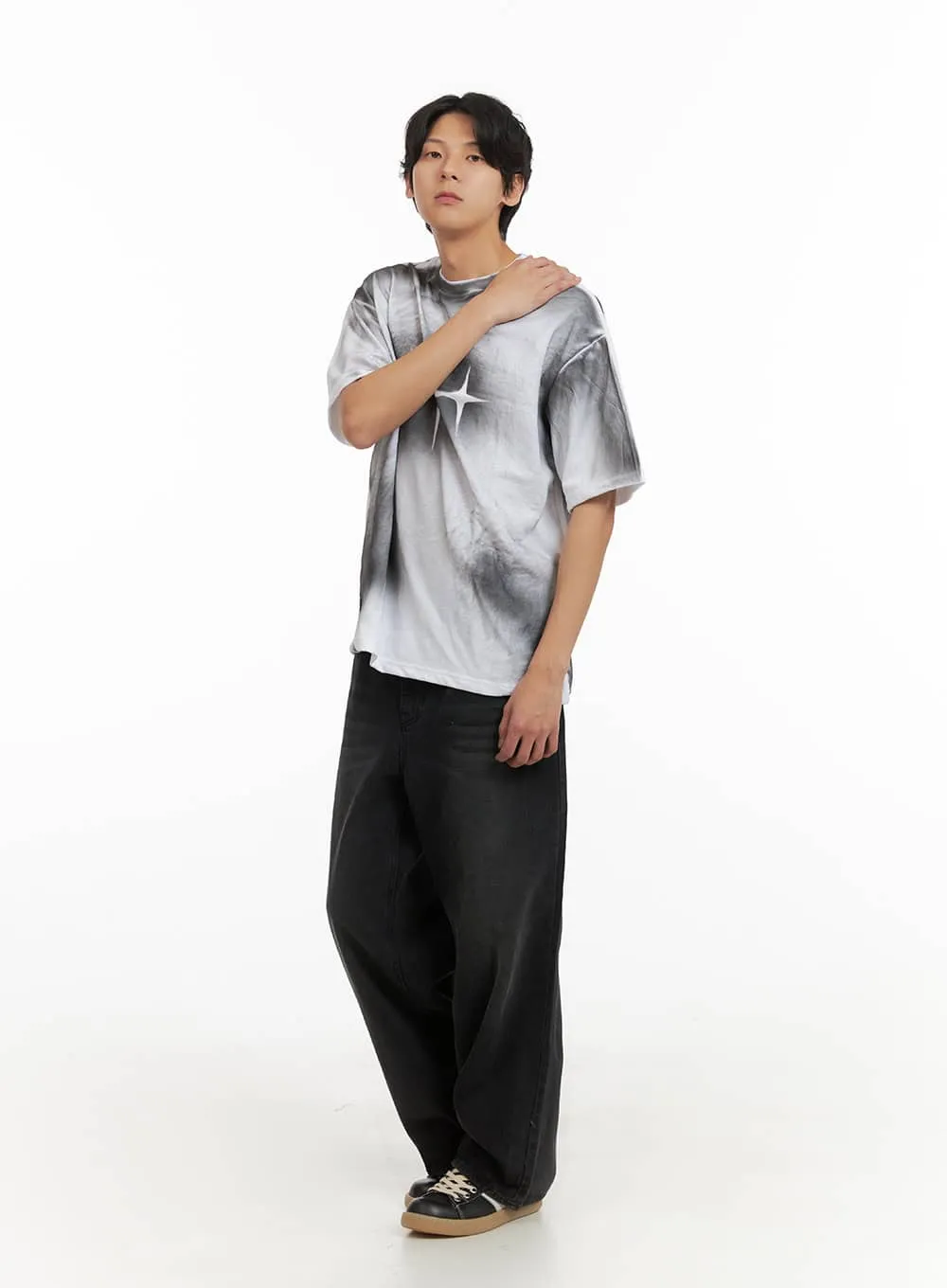 Men's Wide Leg Baggy Jeans IY410