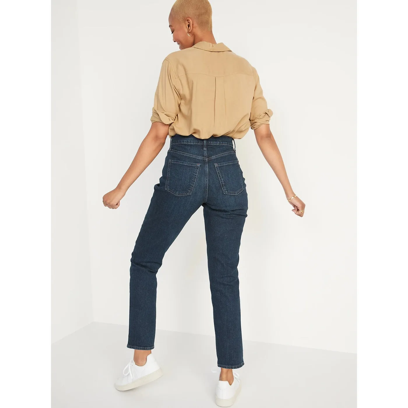 ON Extra High Button-Fly Dark Blue Jeans