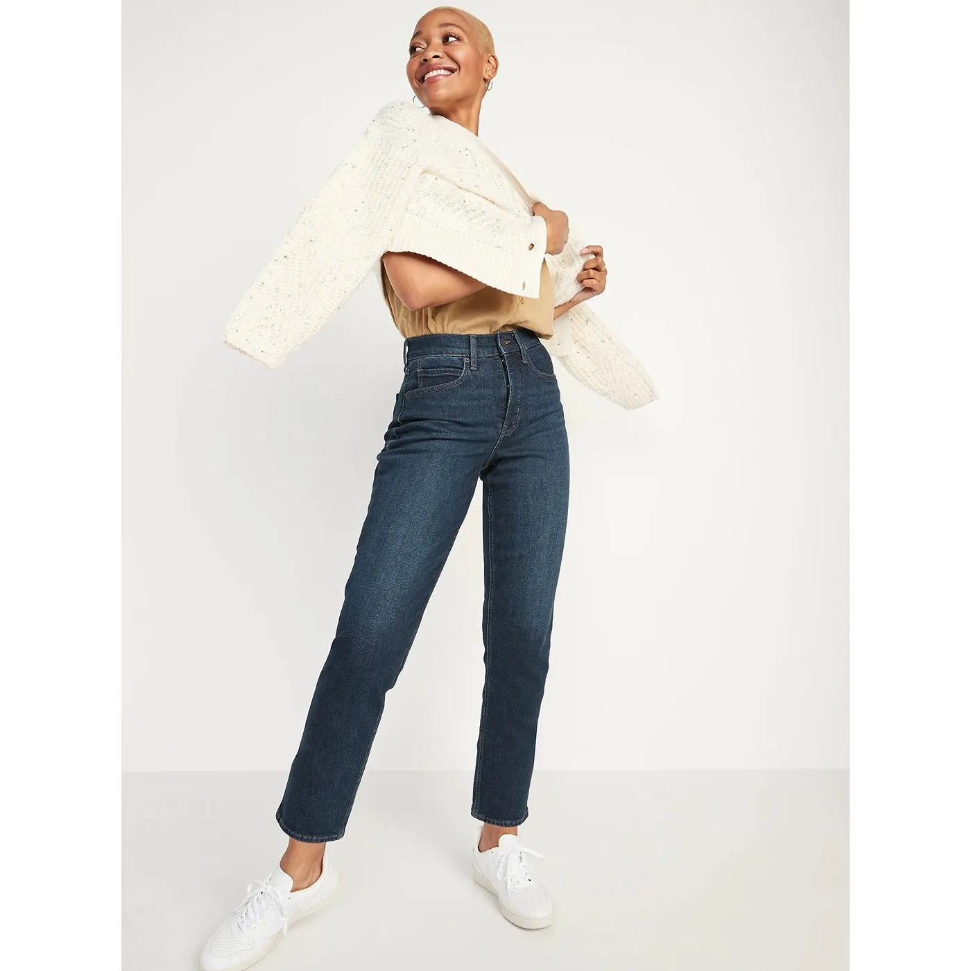 ON Extra High Button-Fly Dark Blue Jeans
