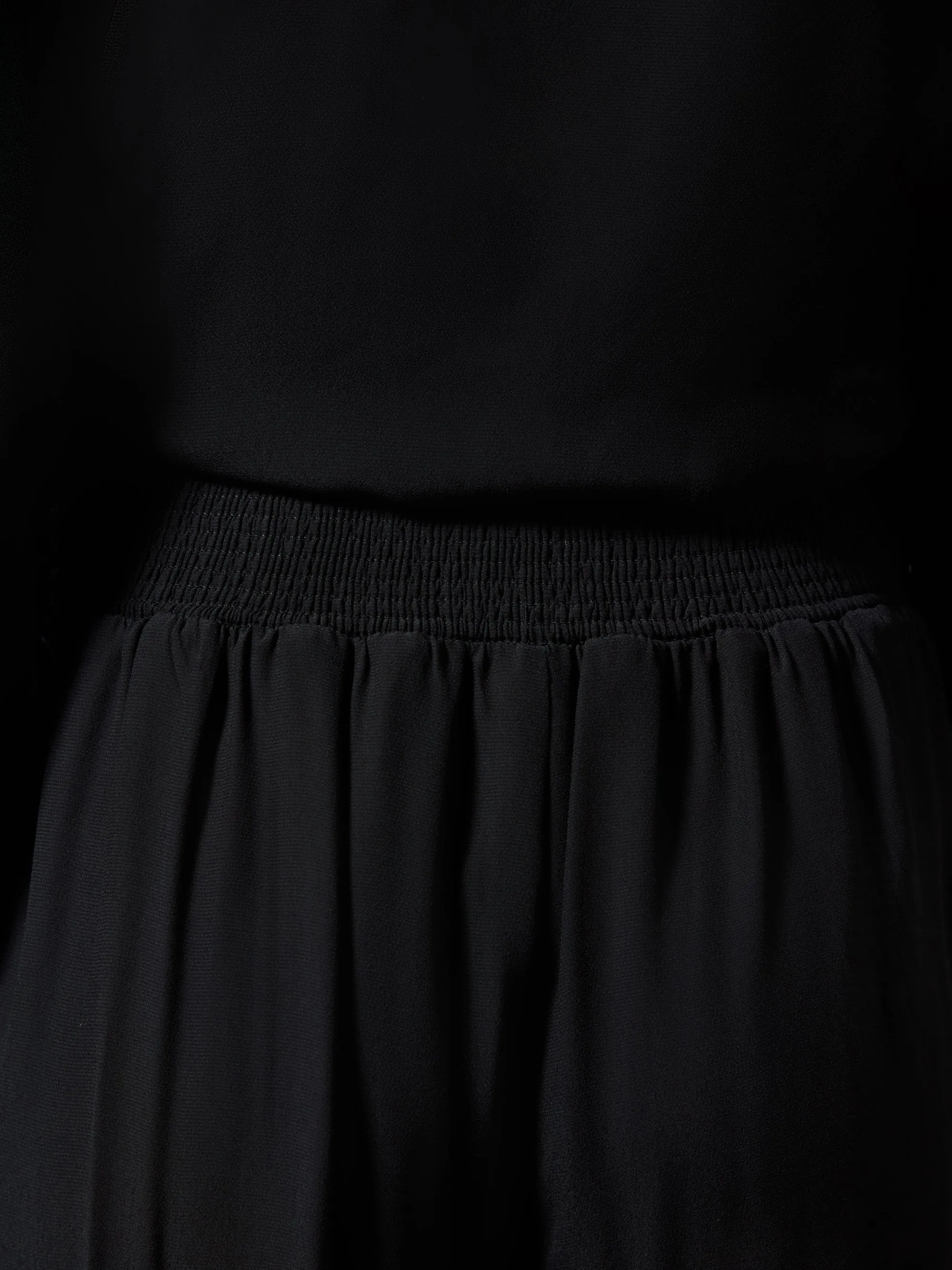 Petite Black Crepe Wide Leg Trouser
