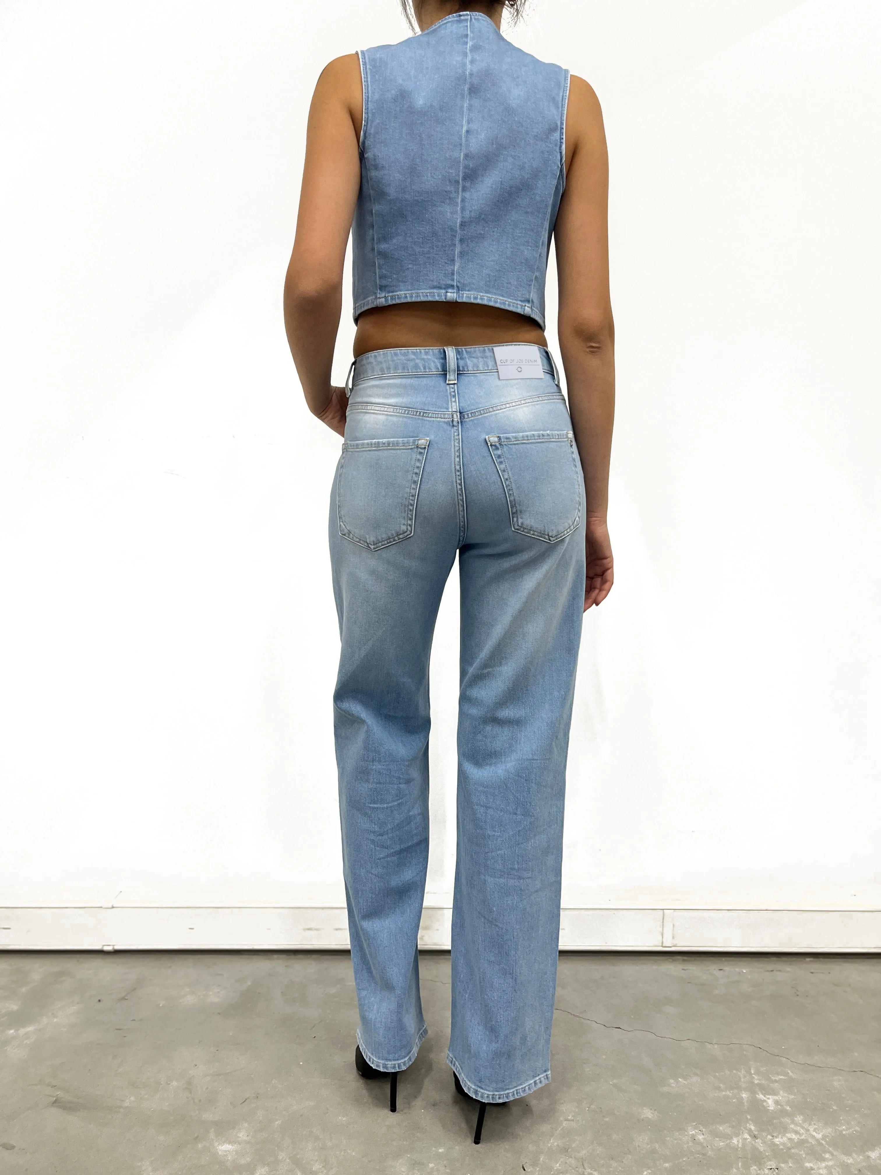 Sara High Waist 5 Pocket Full Jeans Light Blue
