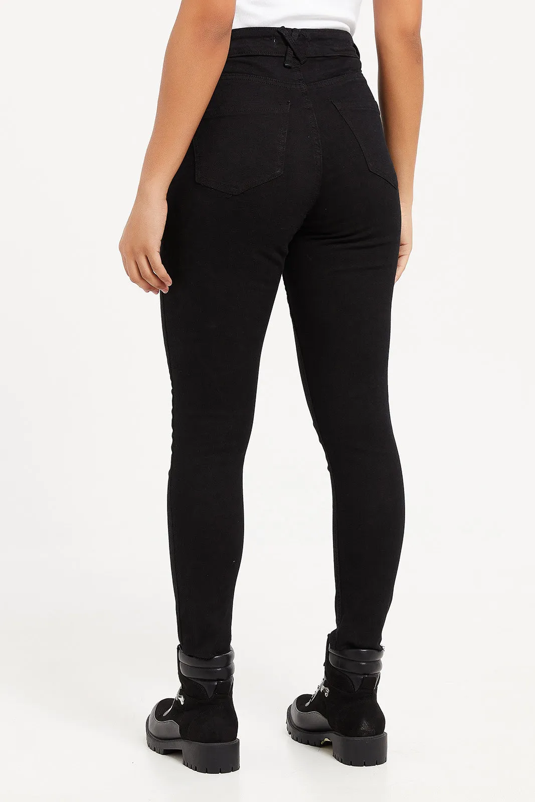 Women Black High Waist Skinny Fit Jeans