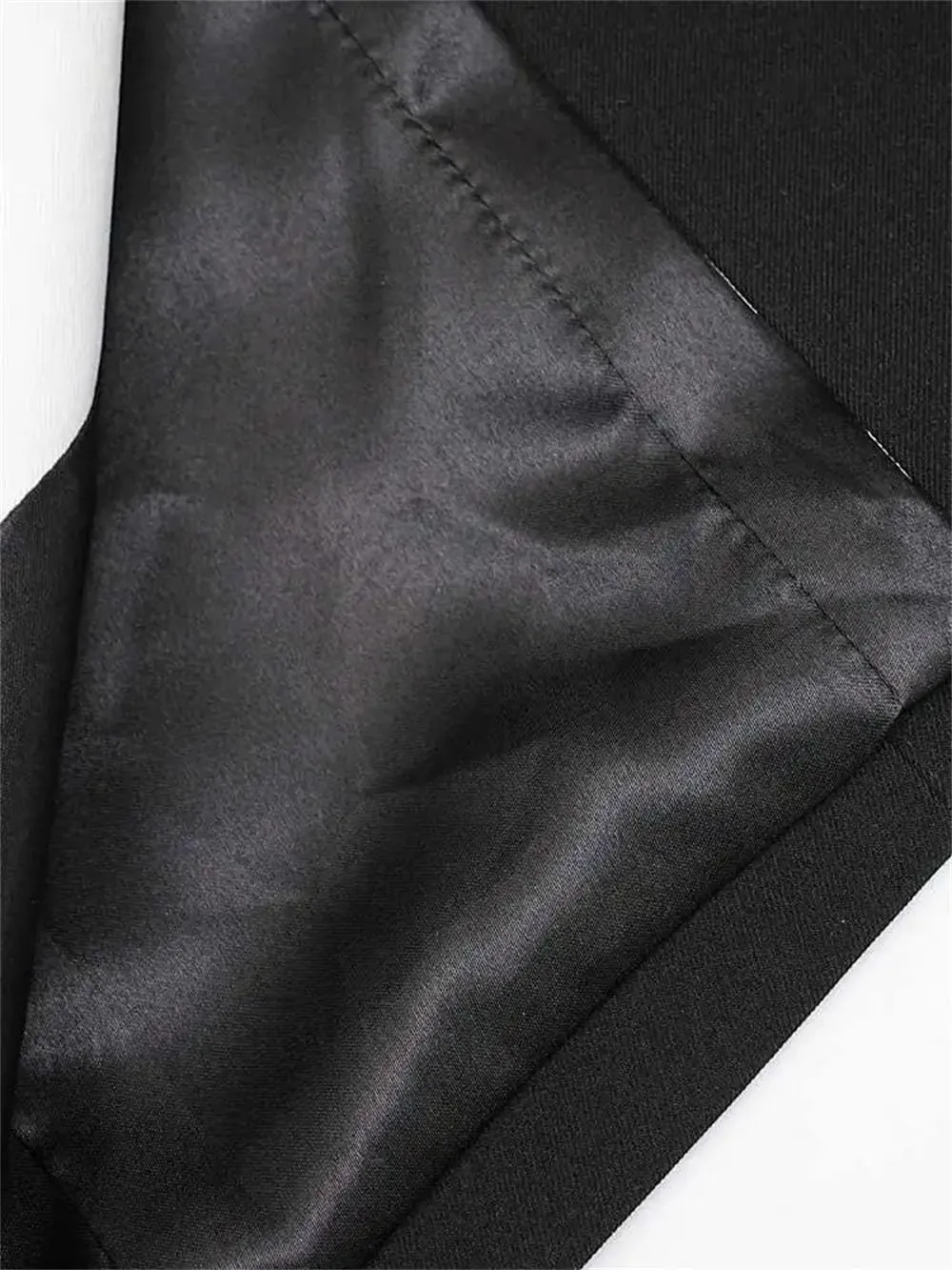 Women Contrast Color Lapel Irregular Trench Coat Loose Fit Single Breasted Long Sleeves Jacket