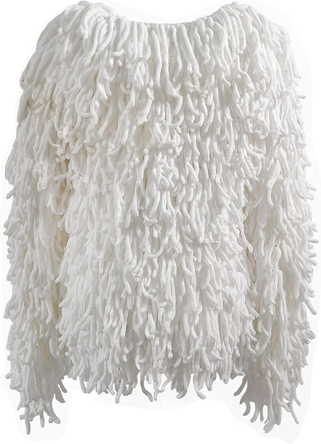 Womens Fringed Sweater Jacket Cropped Fringe Faux Suede Jackets Woven Hollow Solid Color Cardigan Fashion Casual Tops